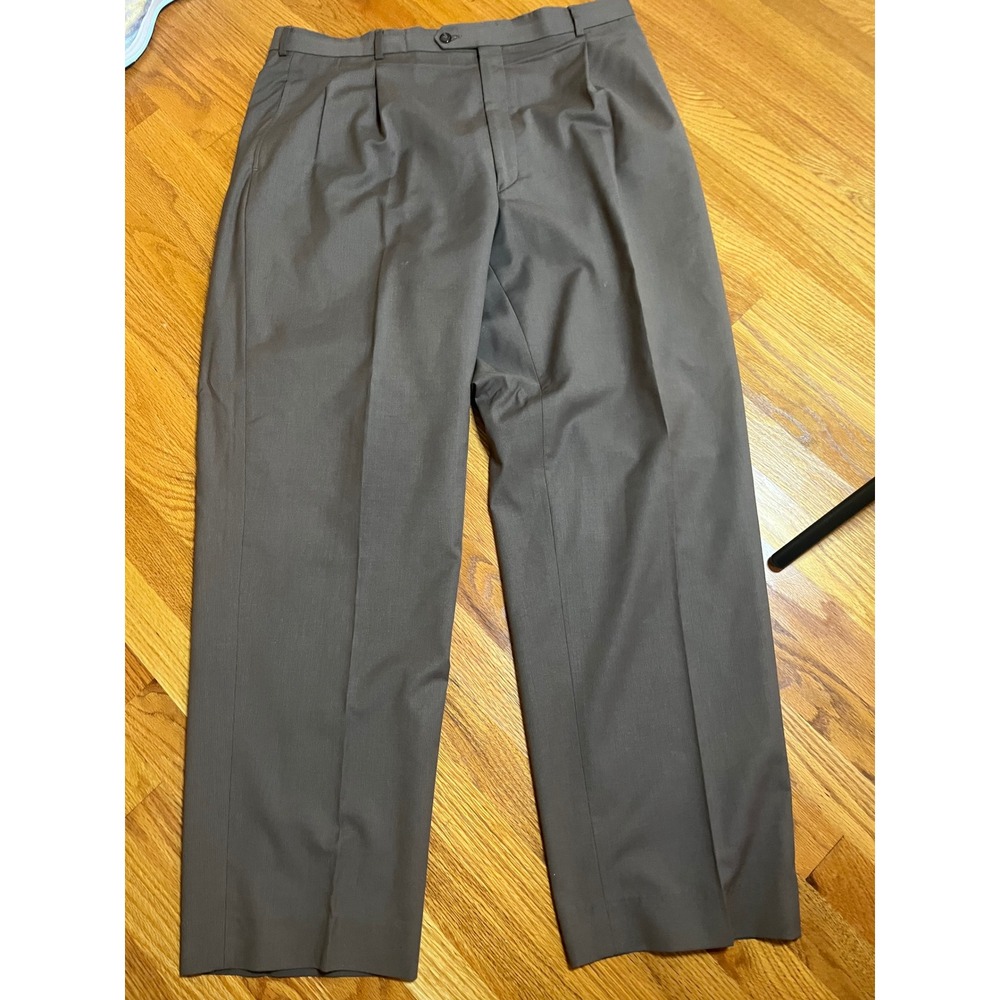 Vintage Mazzoni Men's Classic Pleated Baggy Pants Brown Size 46L 41 Waist